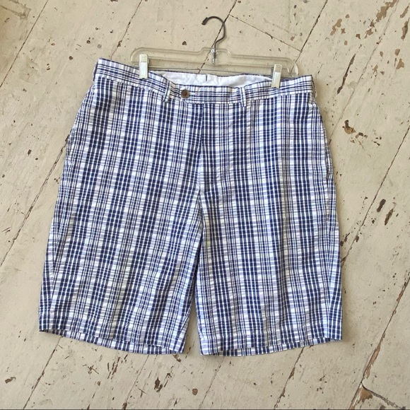Land's End Plaid Seersucker Shorts - Picture 1 of 9